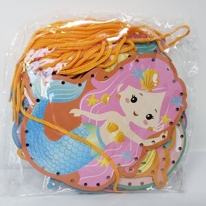 Lacing Cards Mermaid Mermaids Sewing Kits Double Sided Lacing Toys Decorating